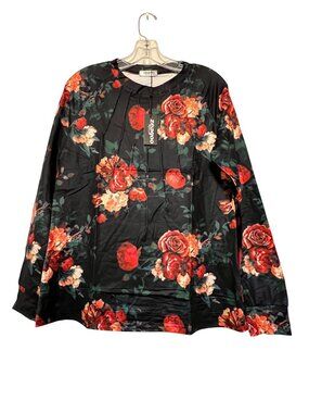 Zeagoo Fall Womens Floral Long Sleeve Top Loose Fit Casual Dressy  Size Small